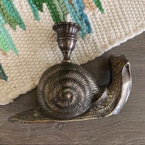 Silver Boho Witch Antique Snail Candleholder Decor